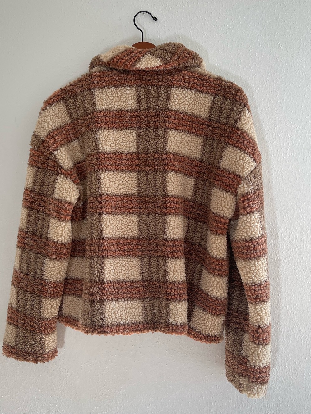 Ashley by 26 International Fuzzy Plaid Teddy Jacket - Picture 2 of 3